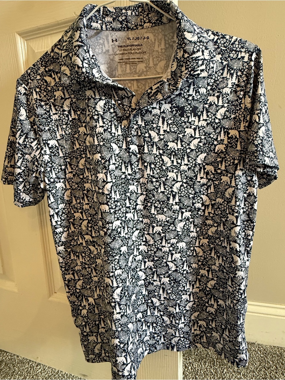 Under Armour Boy’s Navy & White Graphic Polo